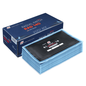 Parche radial Rema Tip Top 116 TL para reparación profesional de llantas, con empaque azul.