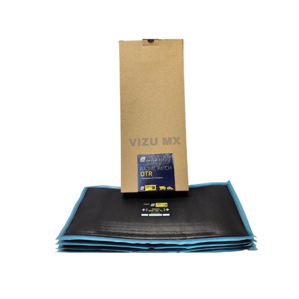 Parche radial Rema Tip Top RAD 146 TL Premium con su caja de cartón y refuerzo textil visible