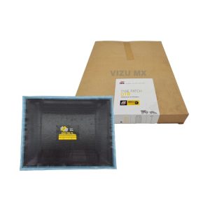 Parche radial Rema Tip Top RAD 155 TL Premium con su caja de cartón y refuerzo textil visible