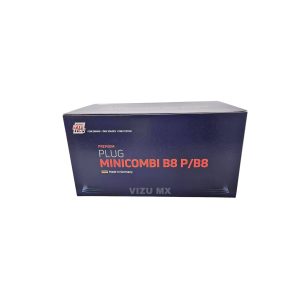 Caja de plugs Rema Tip Top Minicombi B8 para reparación profesional de llantas, con piezas mostradas al frente.